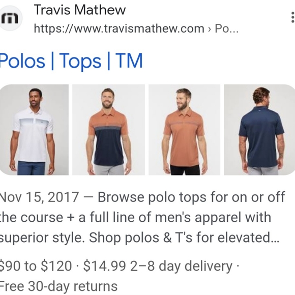 New Men's TravisMathews Grey Polo Short Sleeve Shirt Size L. - Picture 6 of 9